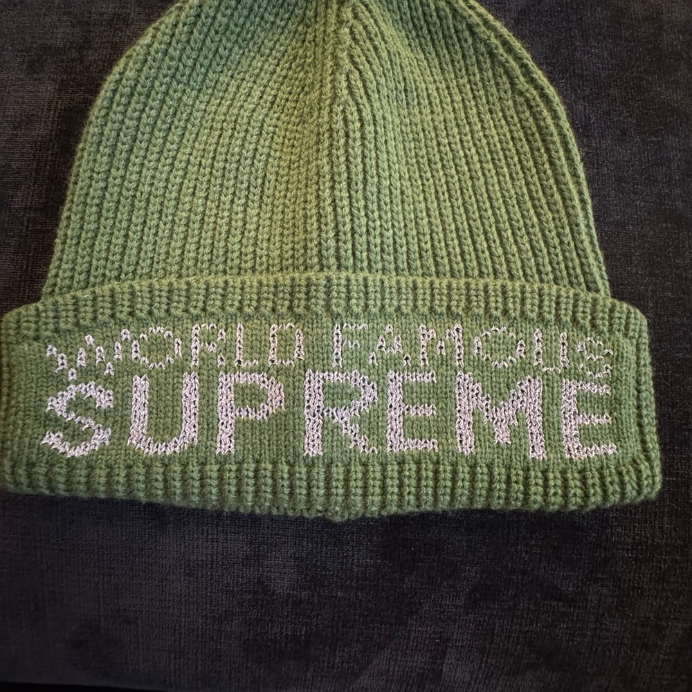 Supreme Olive Green Knit Beanie